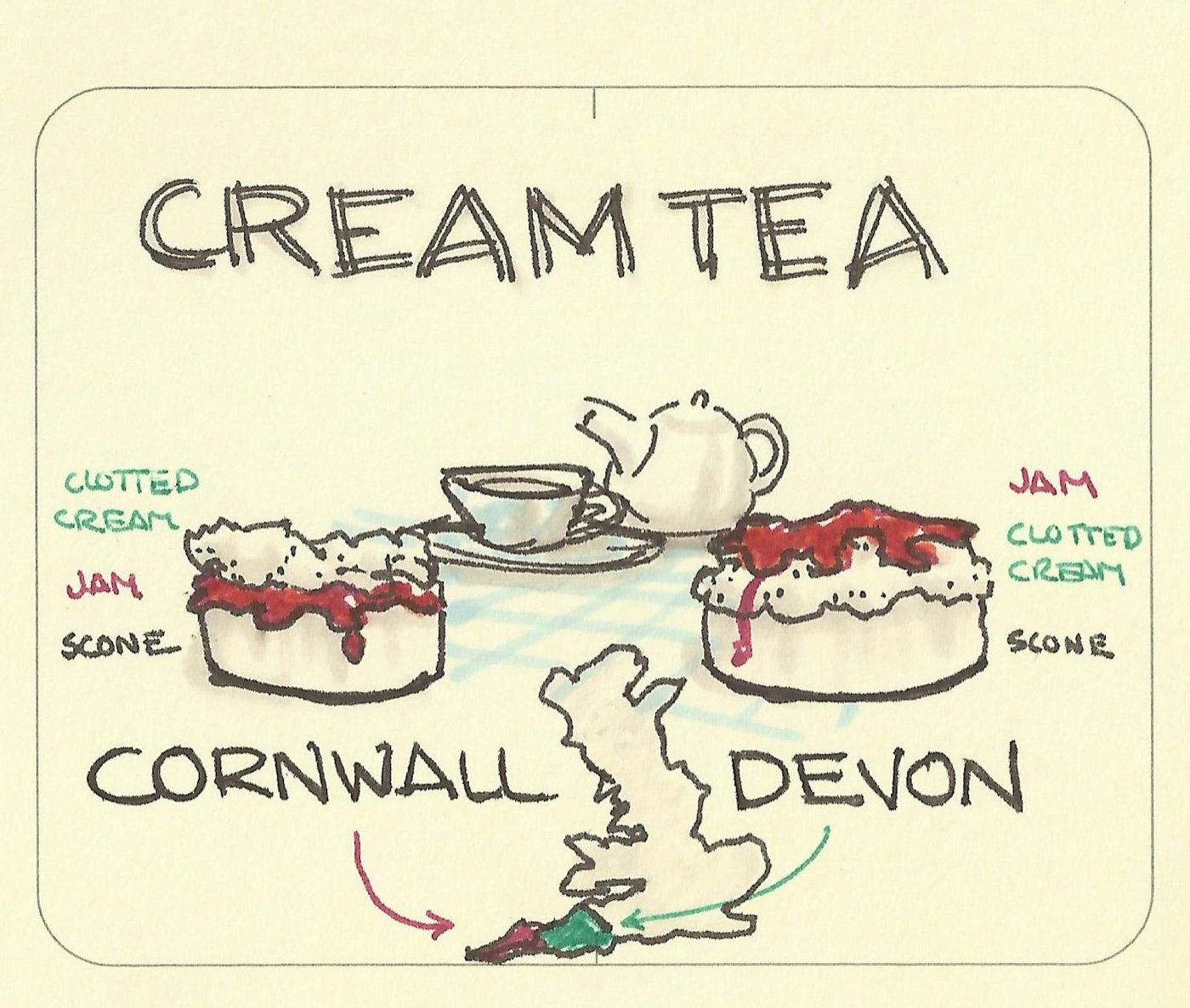Cream tea: Cornwall vs Devon