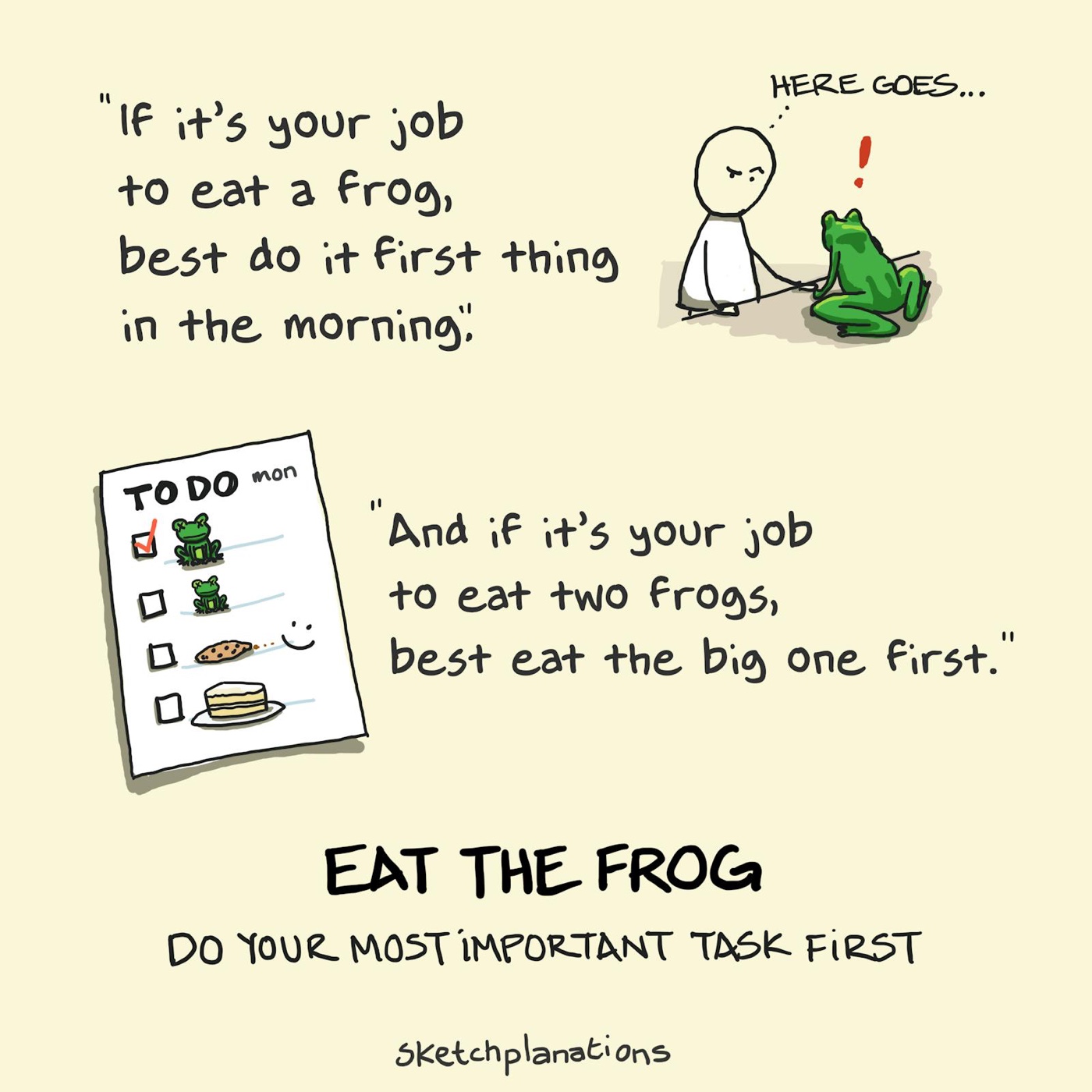 Eat the frog: do your most important task first
