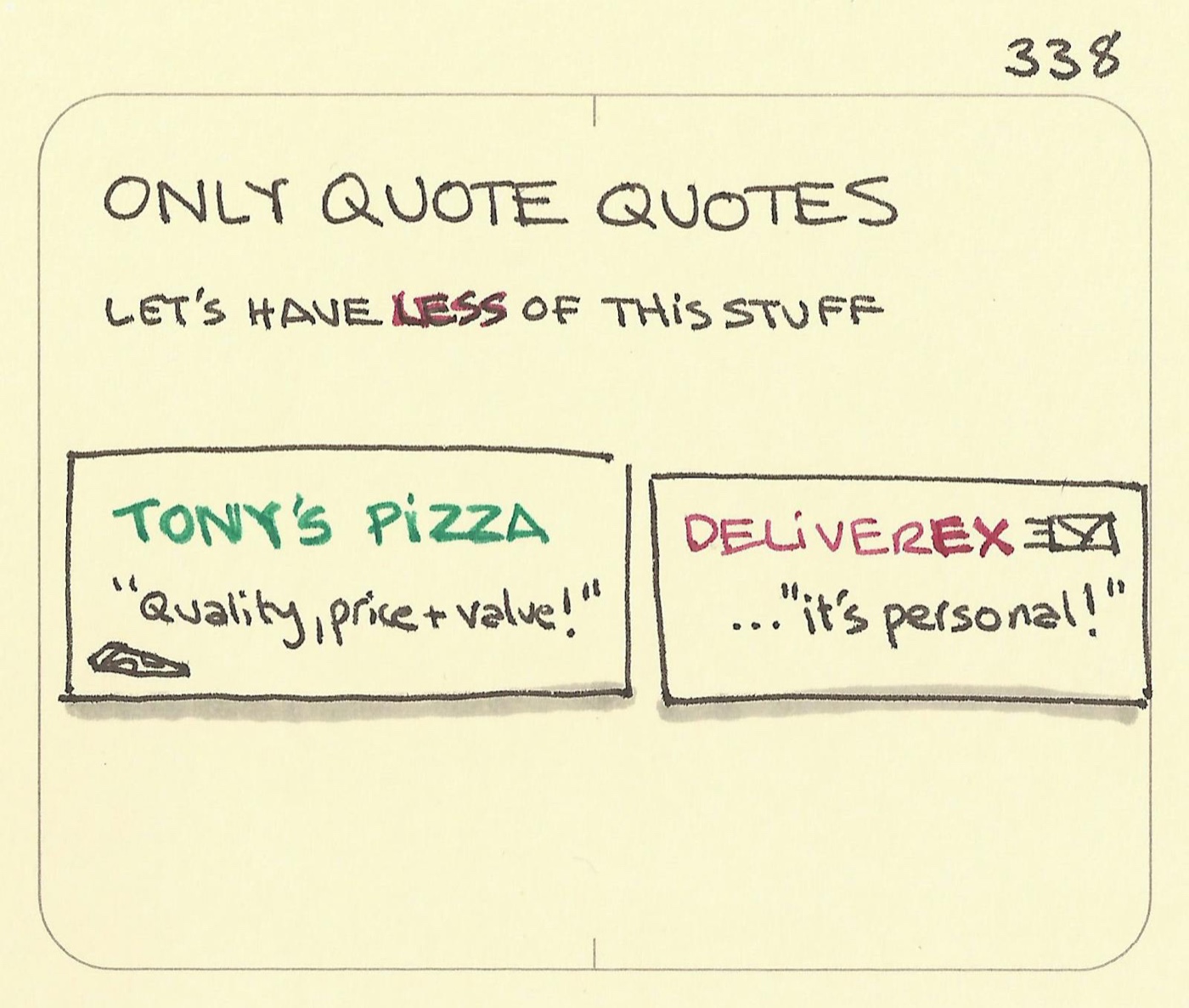 Only quote quotes