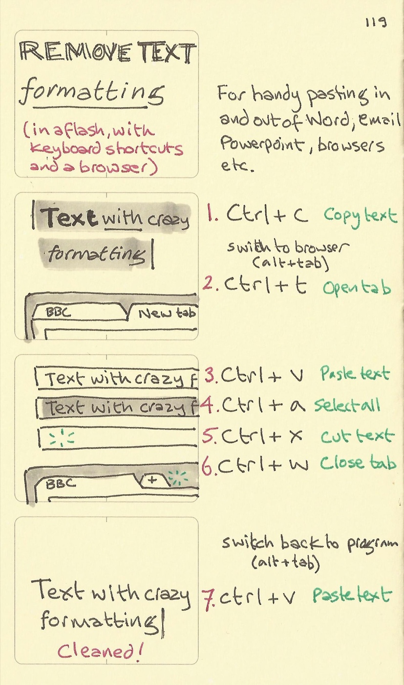 Remove text formatting
